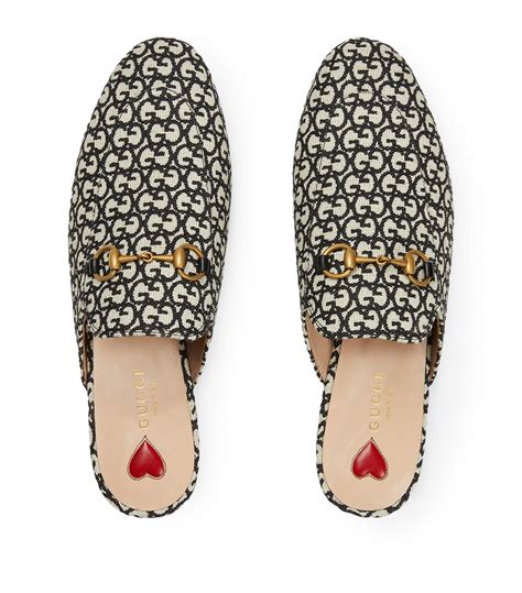 gucci black princetown slip-on loafers pearls